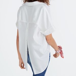 Madewell Courier Button-Back Shirt in Pure White (EUC)